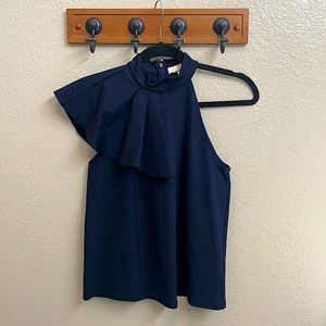 Navy blue Eri+Ali tank with shoulder detail